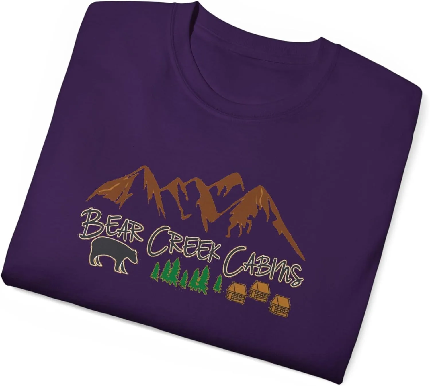 Bear Creek Cabins T-Shirt, Nature Lover Tee, Mountain Retreat Shirt, Wildlife Cabin Top, Outdoor Camping Apparel, Forest
