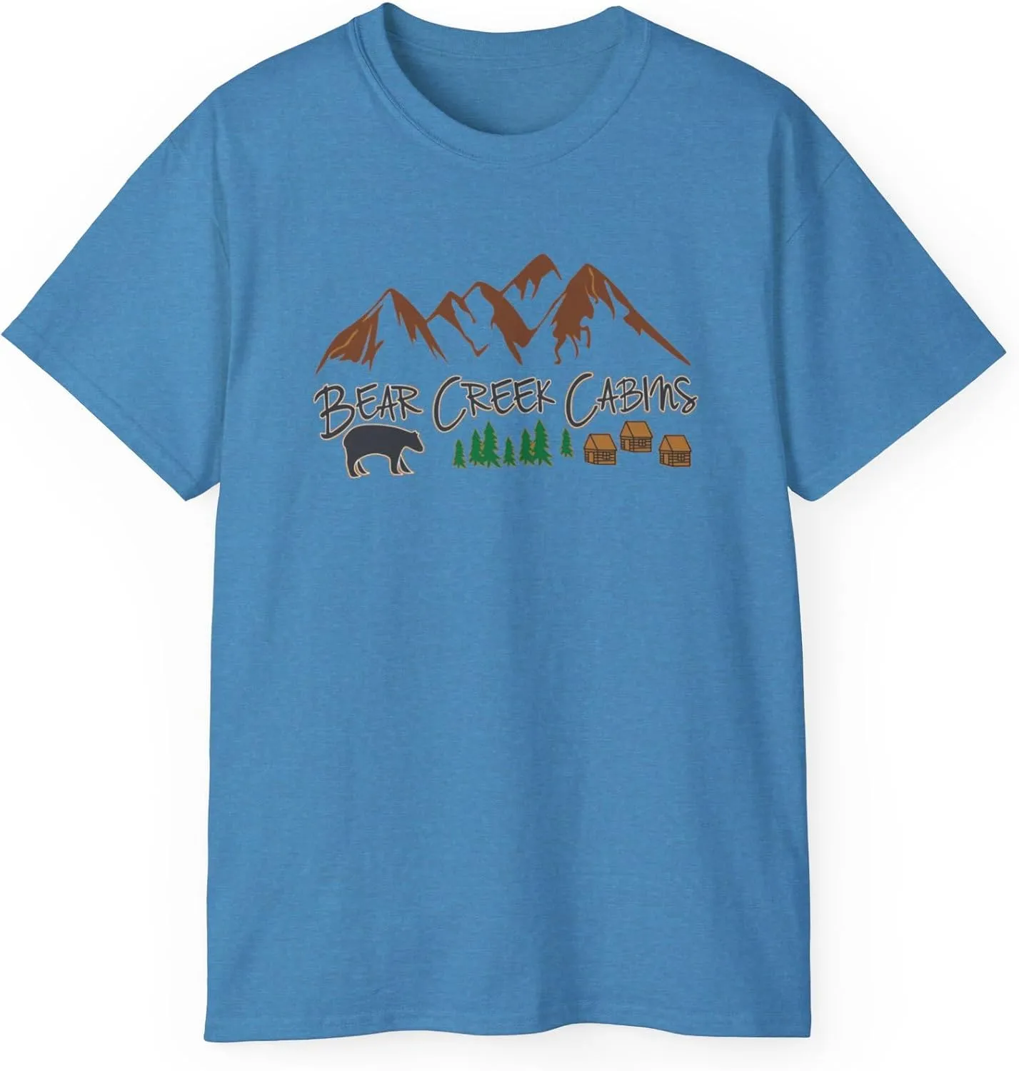 Bear Creek Cabins T-Shirt, Nature Lover Tee, Mountain Retreat Shirt, Wildlife Cabin Top, Outdoor Camping Apparel, Forest