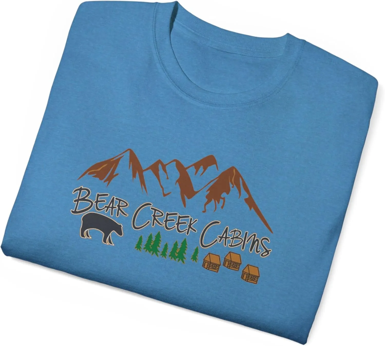 Bear Creek Cabins T-Shirt, Nature Lover Tee, Mountain Retreat Shirt, Wildlife Cabin Top, Outdoor Camping Apparel, Forest