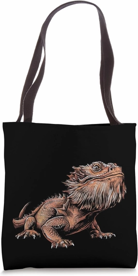 Bearded dragon drawing, Pogona vitticeps, reptiles, lizard Tote Bag