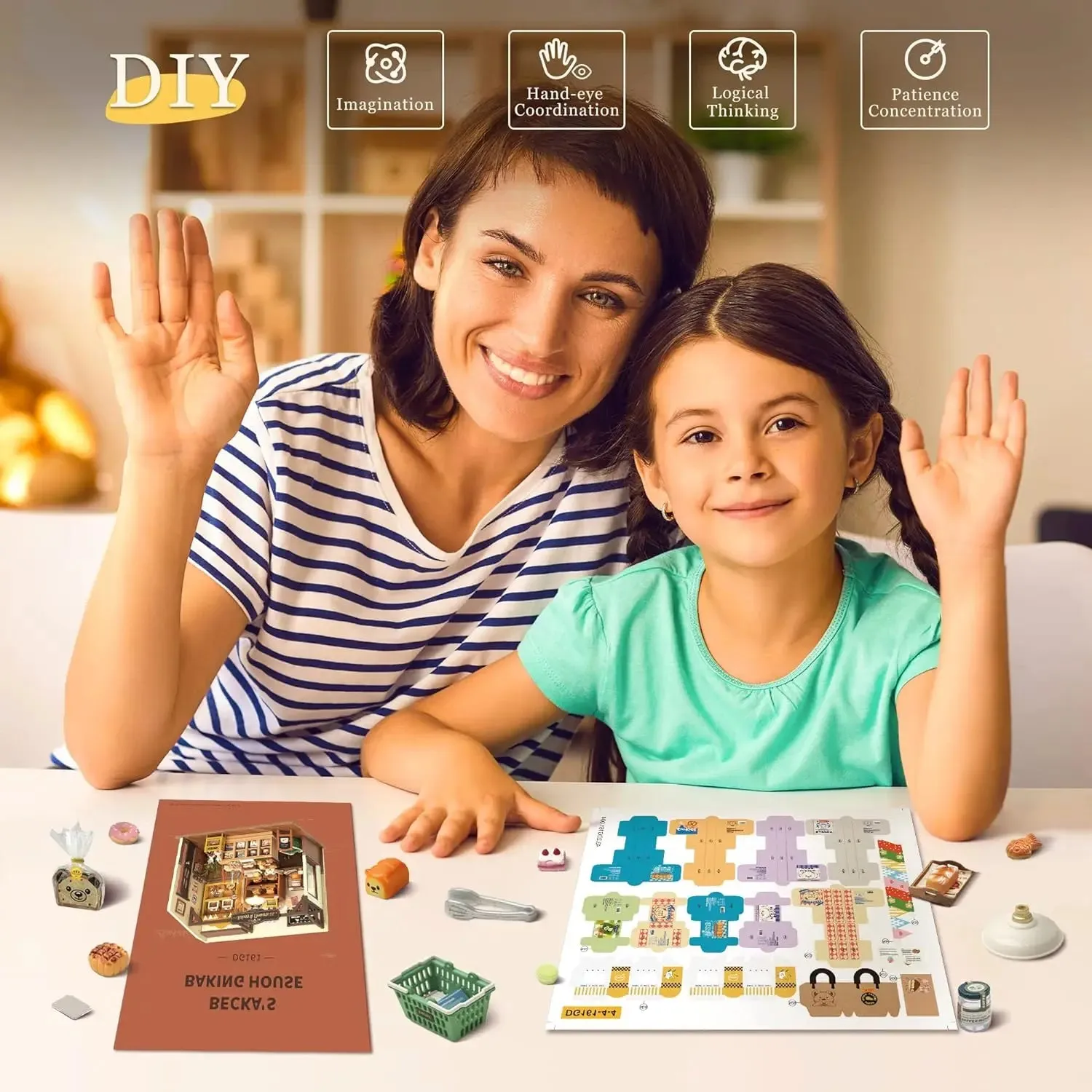 Becka's Baking House – DIY 3D Miniature Dollhouse Puzzle Kit for Teens & Adults