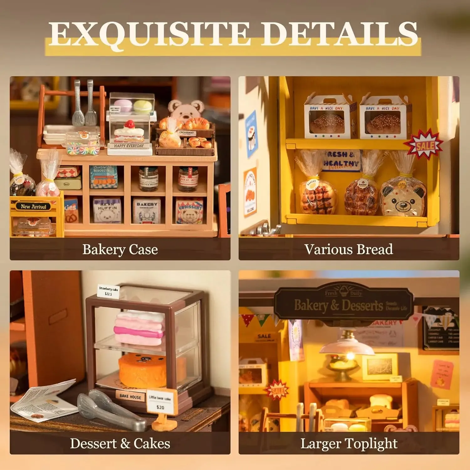 Becka's Baking House – DIY 3D Miniature Dollhouse Puzzle Kit for Teens & Adults