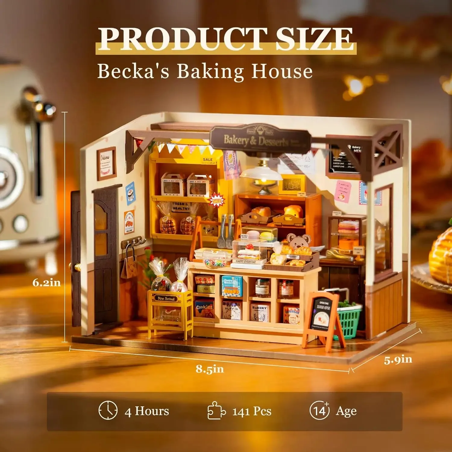 Becka's Baking House – DIY 3D Miniature Dollhouse Puzzle Kit for Teens & Adults