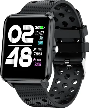bemi Kix-m Smartwatch Fitness Tracker - Heart Rate Monitor, Blood Oxygen, Sleep Tracking, Pedometer Step Calories Tracker - 1.5 Inch Touchscreen IP68 Waterproof Women Men - Black
