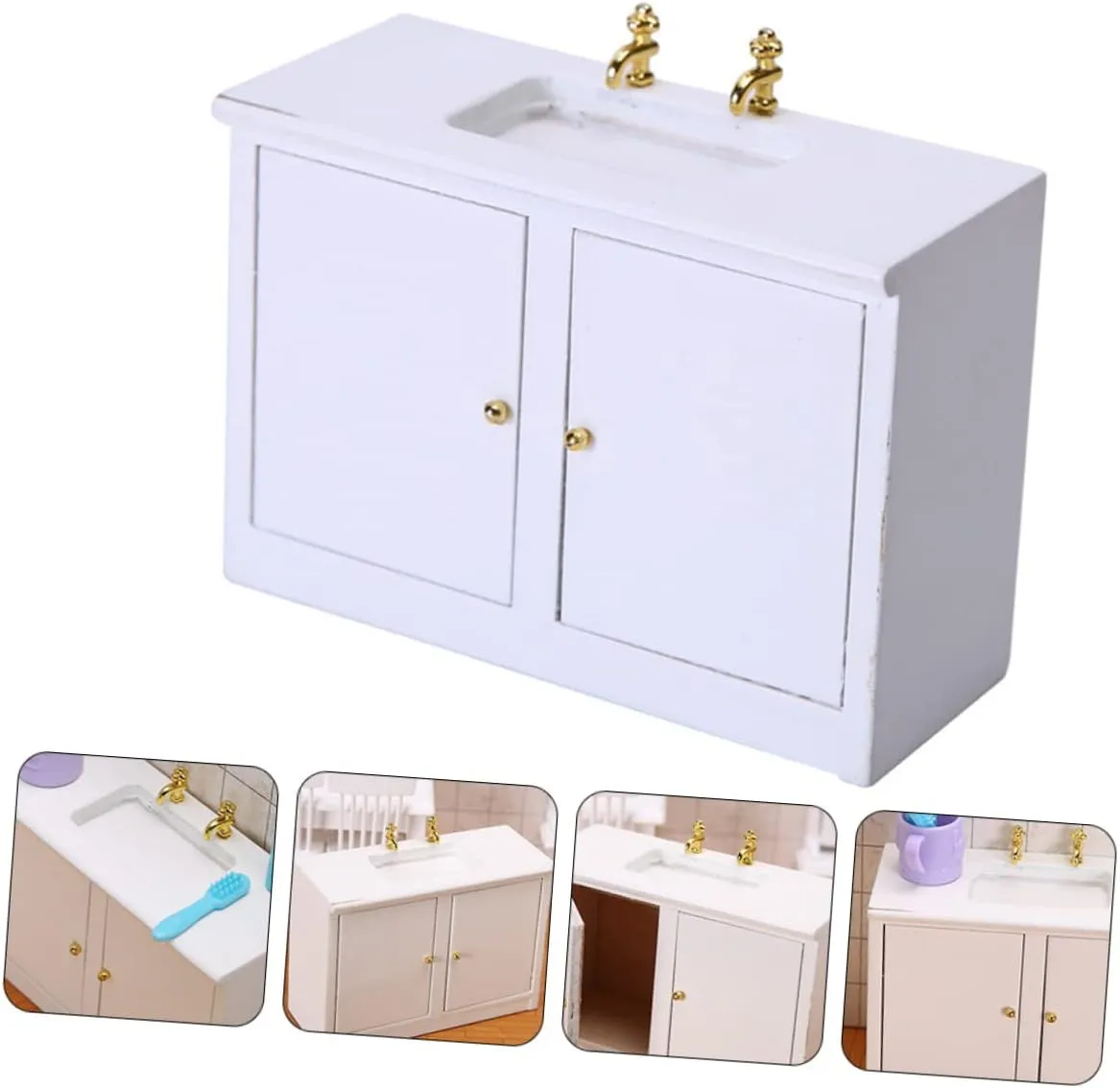BESPORTBLE 2 pcs Mini Wash Basin Model for Dollhouse Creative Bathroom Furniture Ornament Compact Design for Play Enhances Imagination and Joyful Decor