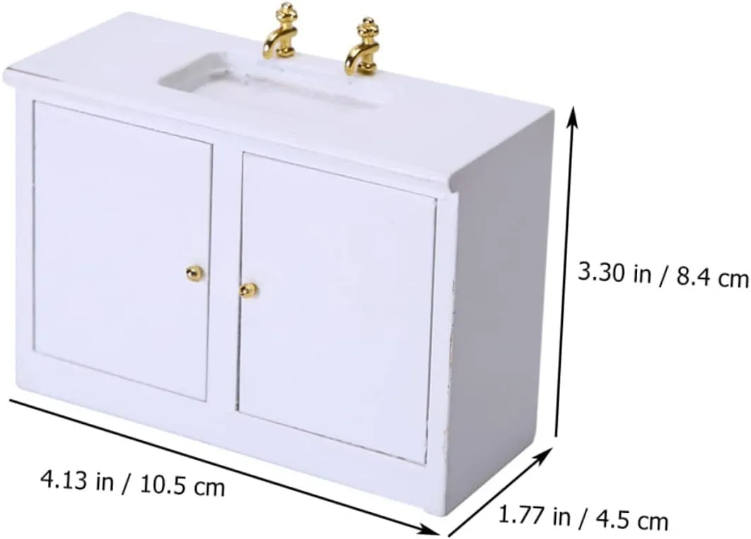 BESPORTBLE 2 pcs Mini Wash Basin Model for Dollhouse Creative Bathroom Furniture Ornament Compact Design for Play Enhances Imagination and Joyful Decor