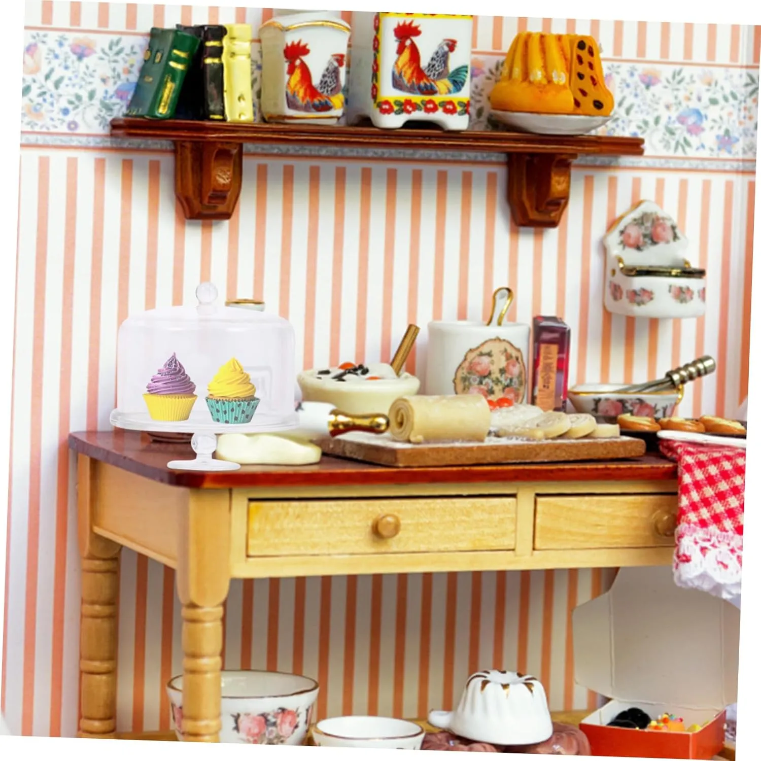 BESPORTBLE 2sets 2pcs Miniature Dollhouse Dessert Display Stand Mini Cake Stands for DIY Kitchen Safe Accessories for 2pcs*2