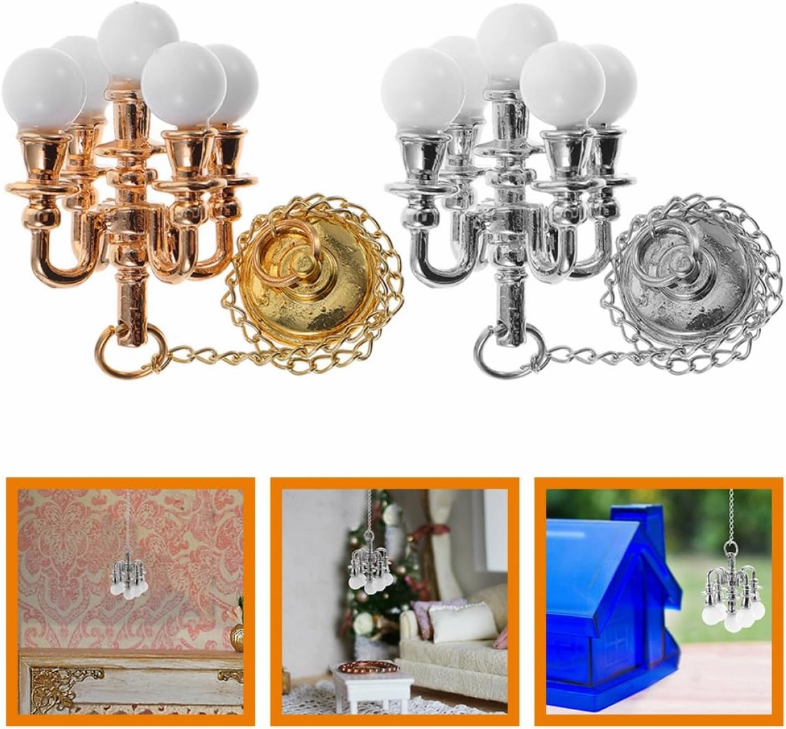 BESPORTBLE 5sets 2pcs Miniature Ceiling Lamp Tiny House Decorative Light Simulation Lamp for Dollhouse Compact Design for Miniature Ornaments and Landscape Decor 2pcs*5