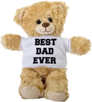Best Dad Ever Teddy Bear, Gift Stuffed Animal, Plush Teddy Bear with Tee, Gift for Her, Birthday Idea