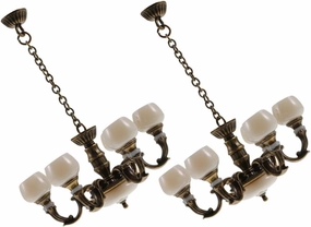 BESTonZON 2pcs Miniature Ceiling Lamp Vintage Hanging Light for Dollhouse Scale Model Retro Design for Landscaping Dollhouse Accessory and Prop