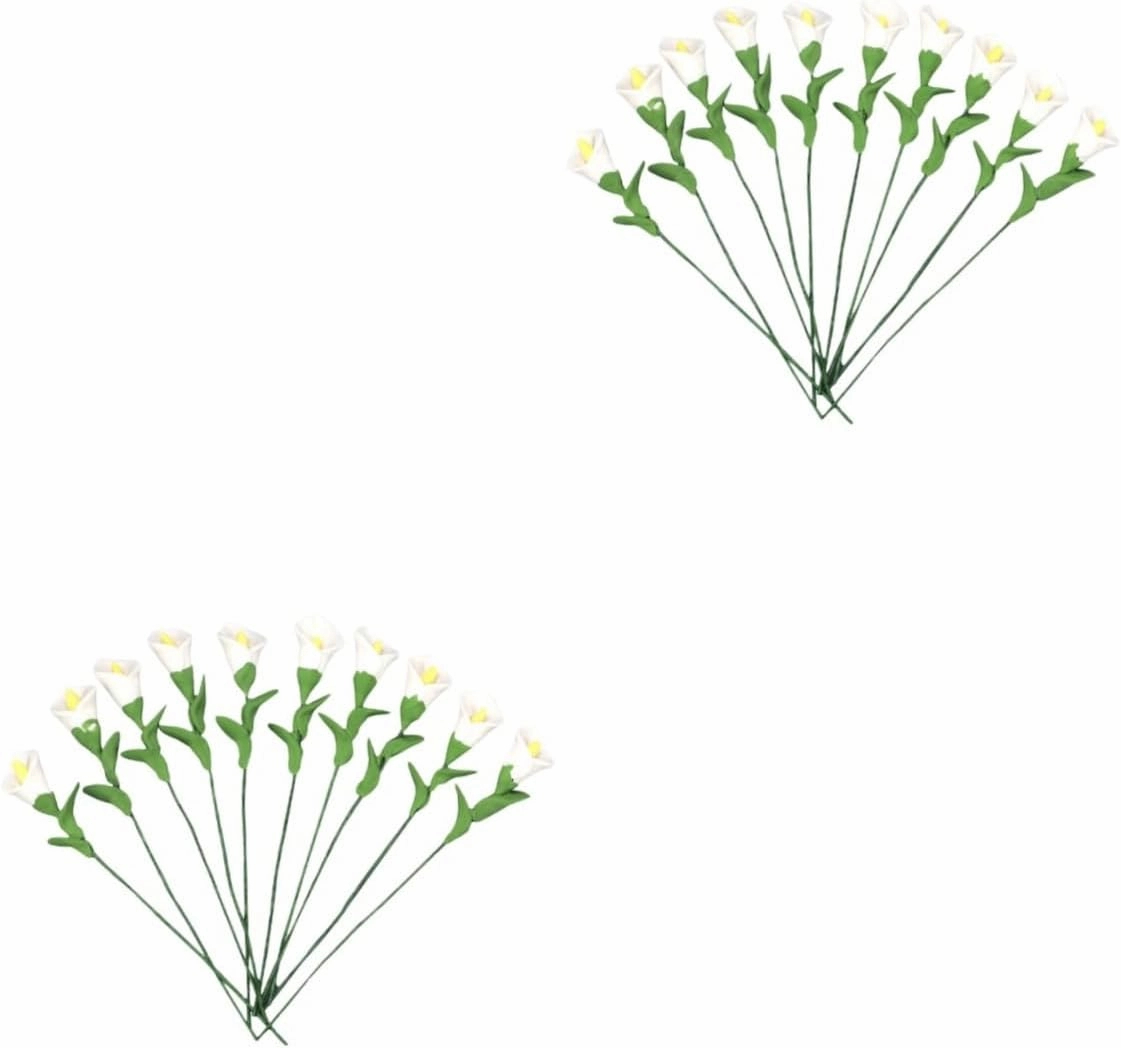 BESTOYARD 20pcs Miniature Flower Decoration Imitation Floral Playthings for Dollhouse Realistic Design Compact Craft for Miniature Living Room Display
