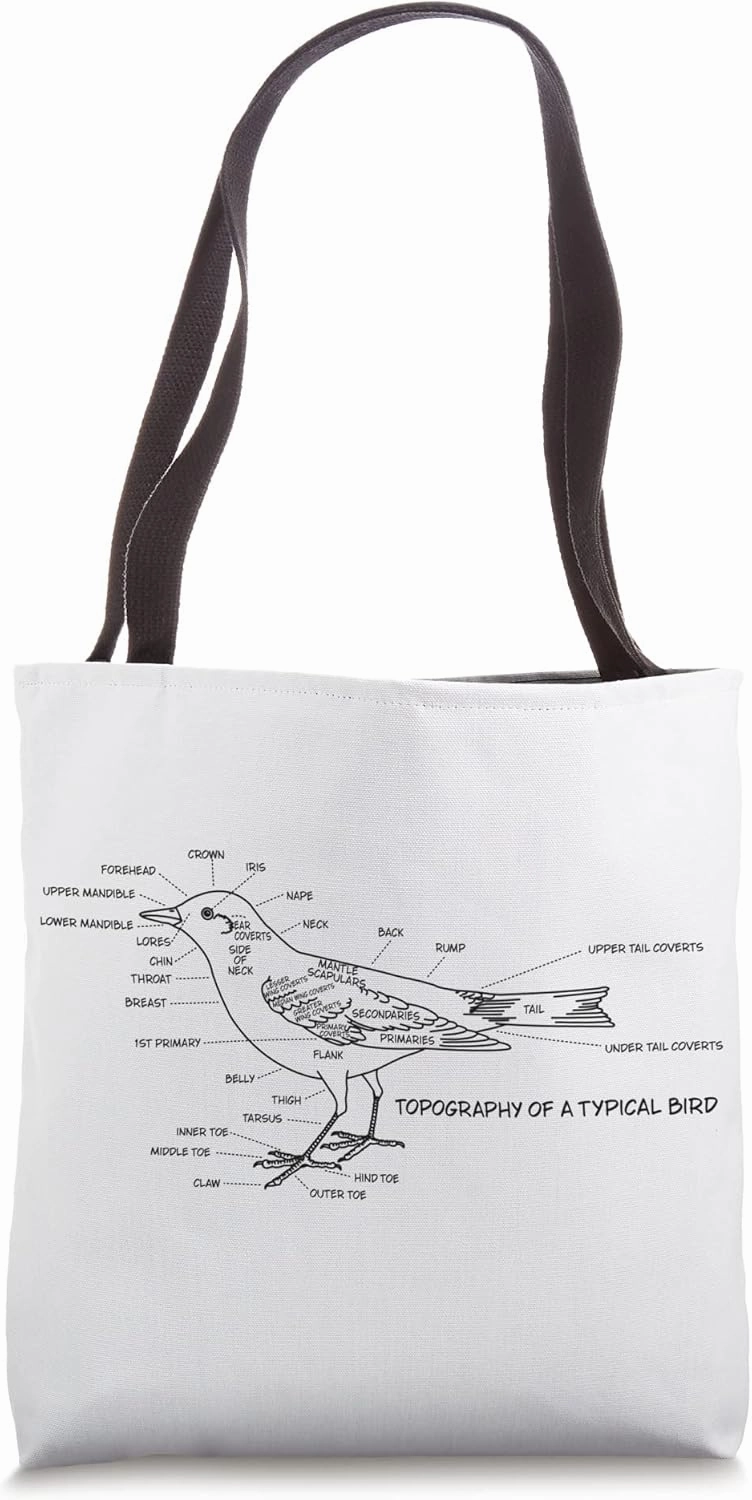 Bird Watcher Ornithology Birds Study Anatomy Diagram Tote Bag
