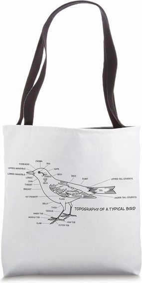 Bird Watcher Ornithology Birds Study Anatomy Diagram Tote Bag