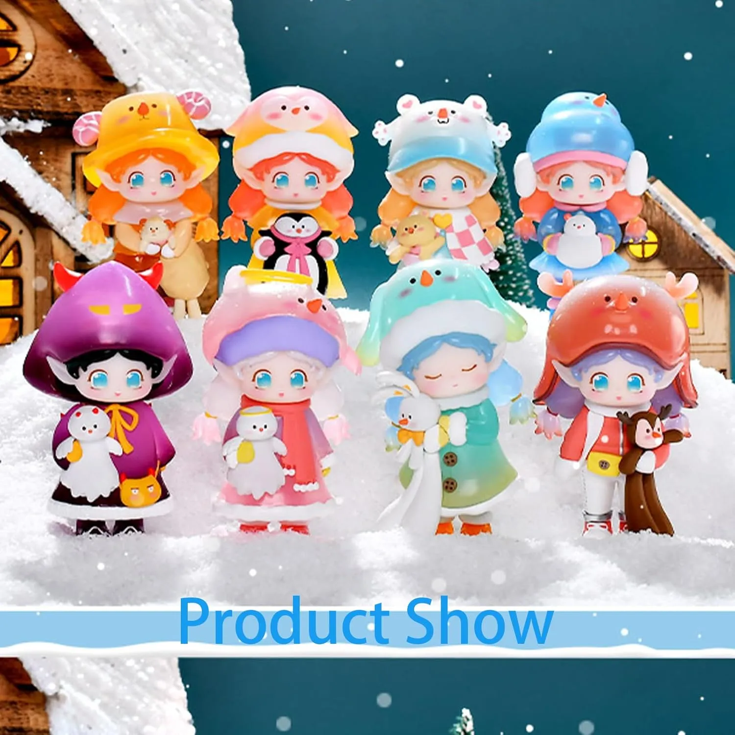 Blind Box Figures Toys,4.7" Cute Mini Dolls Kawaii JOVA Winter Girls Series PVC Blind Box Doll Collectable Action Figure Posable Dress Up Doll for Girls Birthday Party Gift Toys