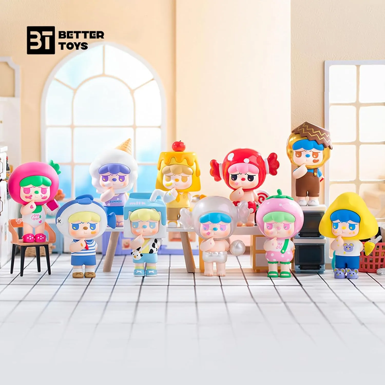 Blind Box Figures Toys,4.7" Cute Mini Dolls Kawaii Sloppy Brother Series PVC Blind Box Doll Collectable Action Figure Posable Dress Up Doll for Girls Birthday Party Gift Toys