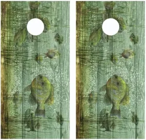 Blue Gill Barnwood Laminated Cornhole Wood Board Skin Wrap (Wrap Only)