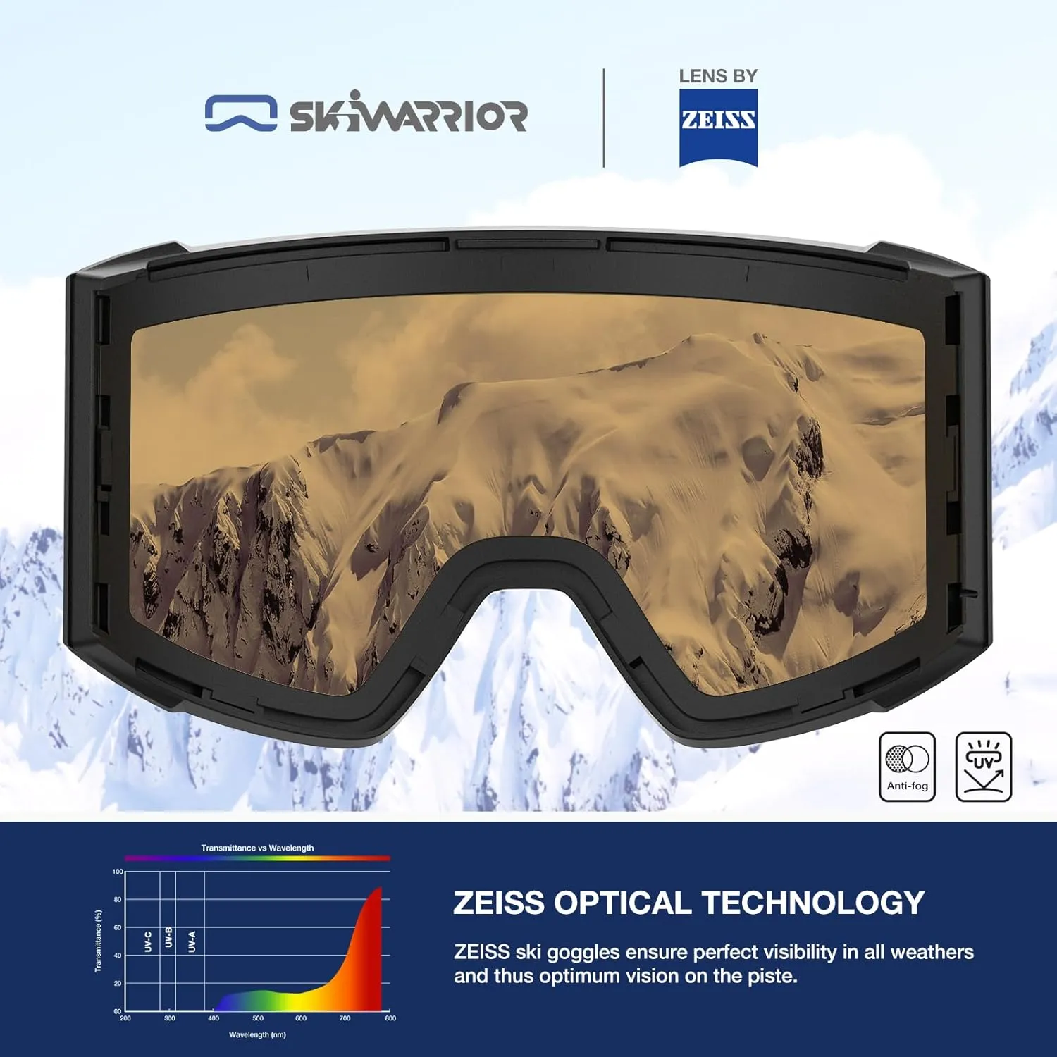 Bluetooth Smart Ski Goggles with Walkie-Talkie for Adult-Anti Fog Snowboard Goggles with Play Music,Answer Calls