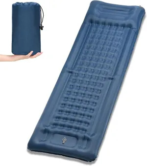 Bnineteenteam Inflatable Camping Sleeping Pad with Pillow, Comfortable 4 Inch Inflated Thickness for Backpacking Hiking Beach and Other Outdoor Activities