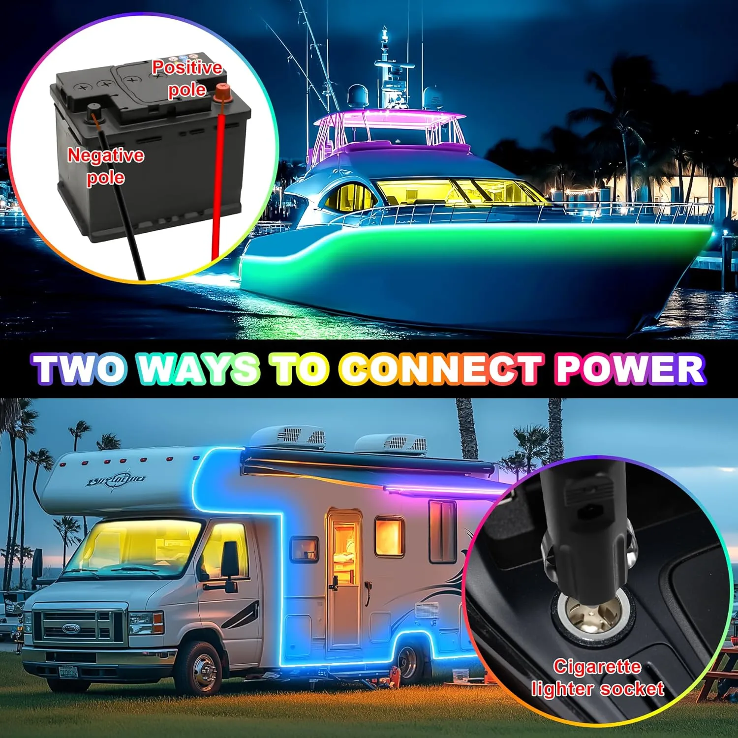 Boat Lights Led Waterproof 33FT, 12V RGB Marine LED Strip Exterior, IP67 Pontoon Boat Lights Interior with App for Pontoon, Bass, Deck, RV, Fishing Kayak