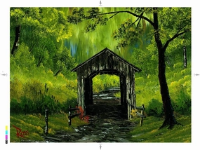 Bob Ross Covered Bridge Nature Puzzle for Adults and Kids | Green Woodland Forest 1000 Piece Jigsaw Puzzle Toy | Interactive Brain Teaser for Family Game Night | 28 x 20 Inches