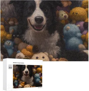 Border Dog Collie Teddy Bear DIY Wooden Puzzle Adult Picture Puzzles Colorful Home Decorations Creative Gifts