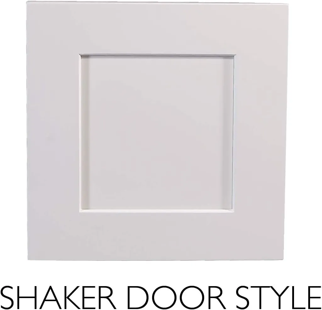 Brookings Shaker Unassembled Wall Kitchen Cabinet W1224, 12 W x 12 D x 24 H, Painted White with Sherwin Williams®, Solid Wood – Design House, 561530