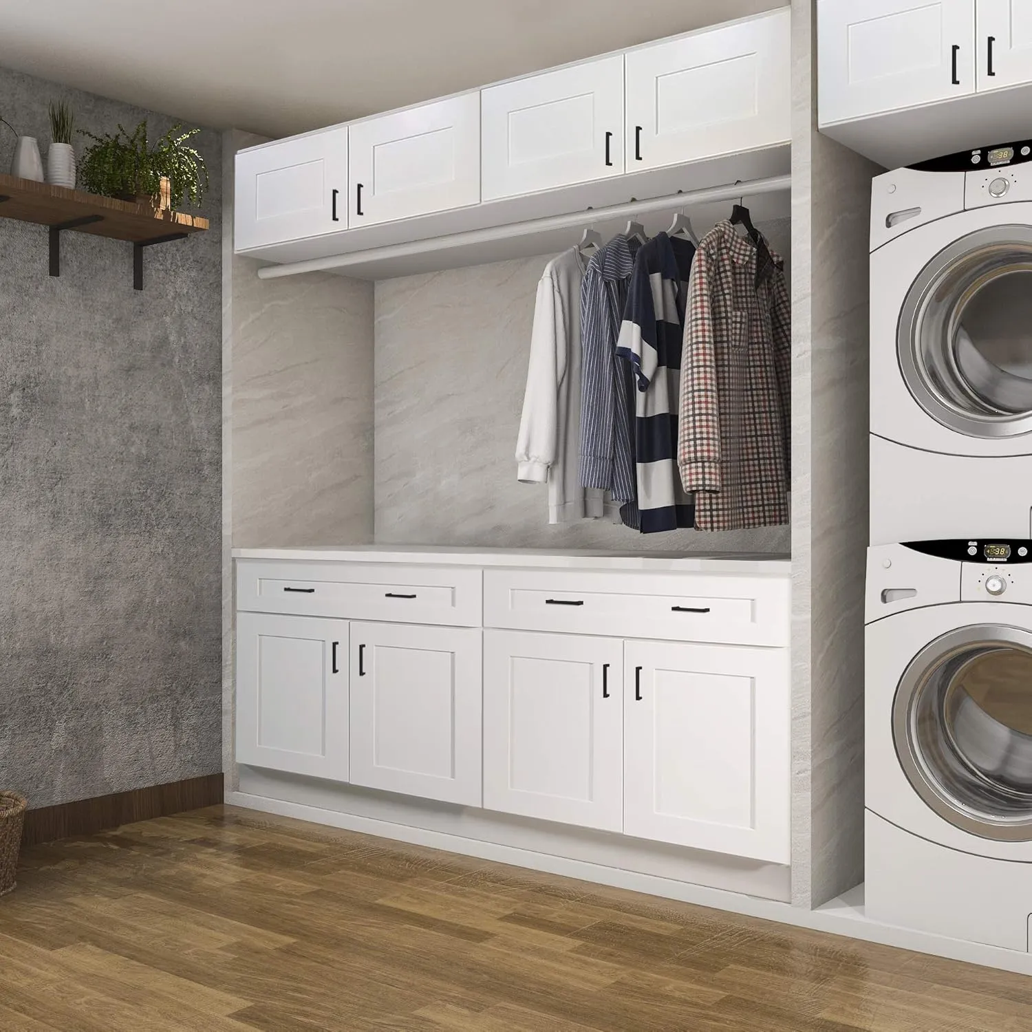 Brookings Shaker Unassembled Wall Kitchen Cabinet W1224, 12 W x 12 D x 24 H, Painted White with Sherwin Williams®, Solid Wood – Design House, 561530