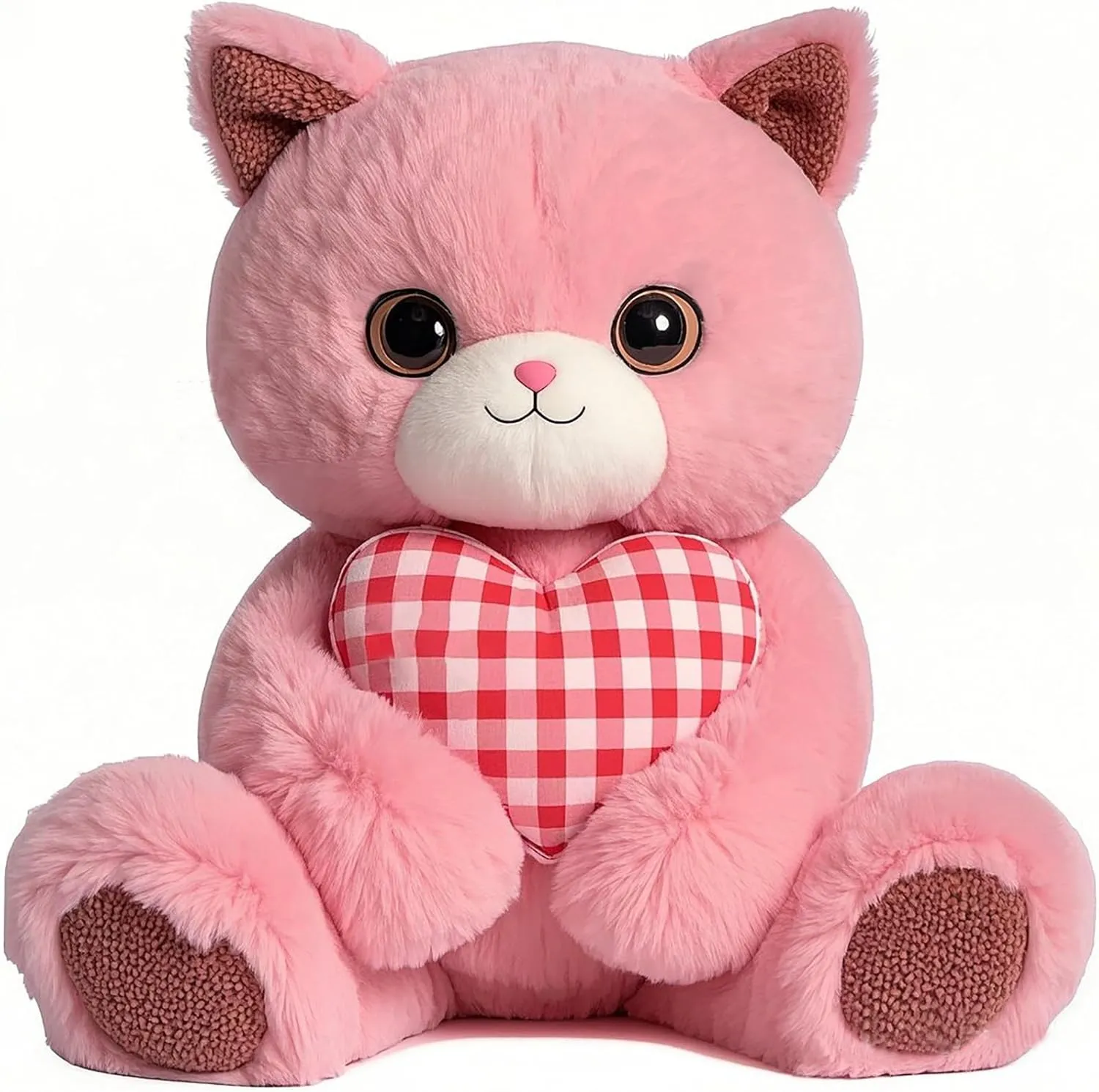 Brown Teddy Bear Plush in Unicorn Costume, Adorable Stuffed Animal with Magical Horn, Soft Hugging Toy for Collectors and Gifts. (Pink cat)