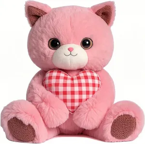Brown Teddy Bear Plush in Unicorn Costume, Adorable Stuffed Animal with Magical Horn, Soft Hugging Toy for Collectors and Gifts. (Pink cat)