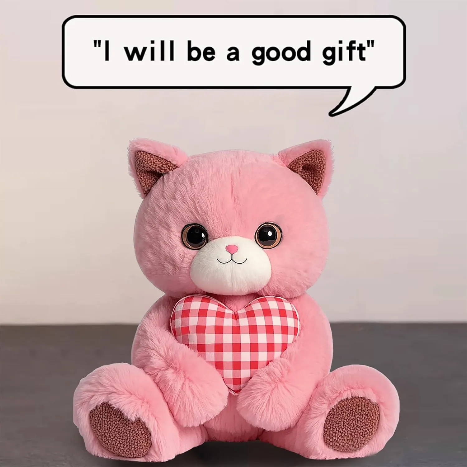 Brown Teddy Bear Plush in Unicorn Costume, Adorable Stuffed Animal with Magical Horn, Soft Hugging Toy for Collectors and Gifts. (Pink cat)