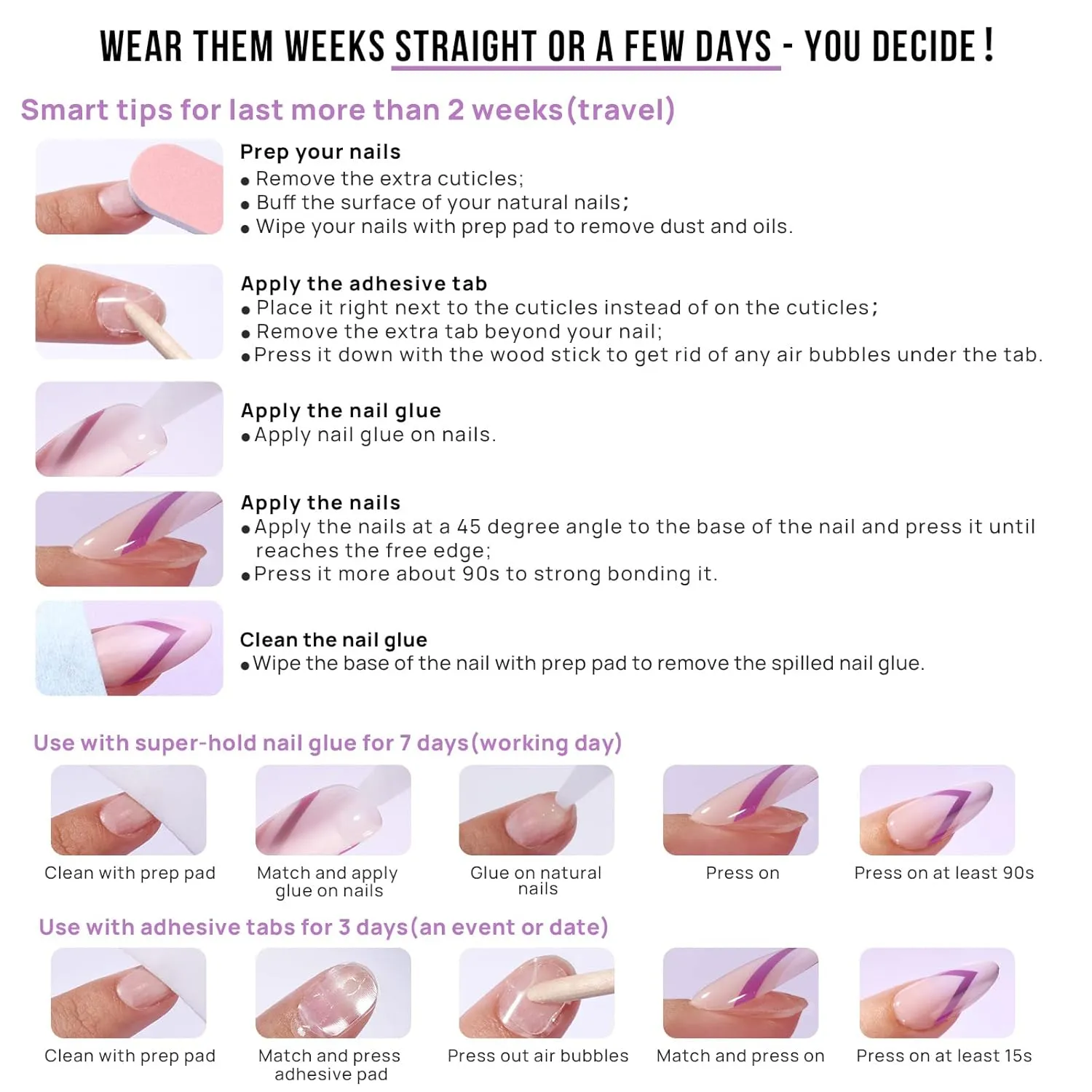 BTArtbox Square Ombre Press On Nails -Soft Gel Press On Nails Short with Nail Glue, 15 Sizes - 30 Reusable Fake Nails Kit, Vanilla Cream