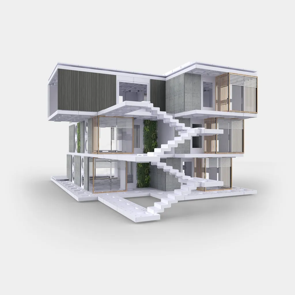 Bundle kit of 6 Arckit 500 sqm. Architectural Model Building Kits & Building Plates