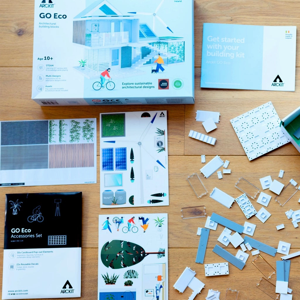 Bundle kit of 12 Arckit GO Eco Model House Kits & Building Plates