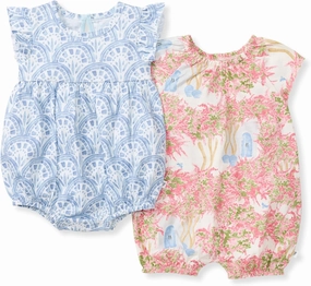 Burt's Bees Baby Baby Girls Romper, 100% Organic Cotton One-piece Bubble Shortall and Layette Set Girl Outfit