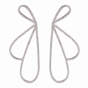 BUTTERFLY WINGS DIAMOND PAVE EARRINGS