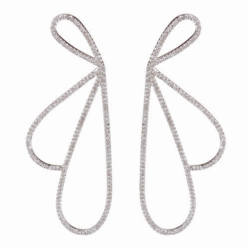 BUTTERFLY WINGS DIAMOND PAVE EARRINGS
