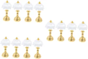 Cabilock 12pcs Miniature Table Light Retro Doll House Desk Lamp Decor Compact Indoor Lighting for Mini House Scenes Realistic Furniture Model for Home Decoration