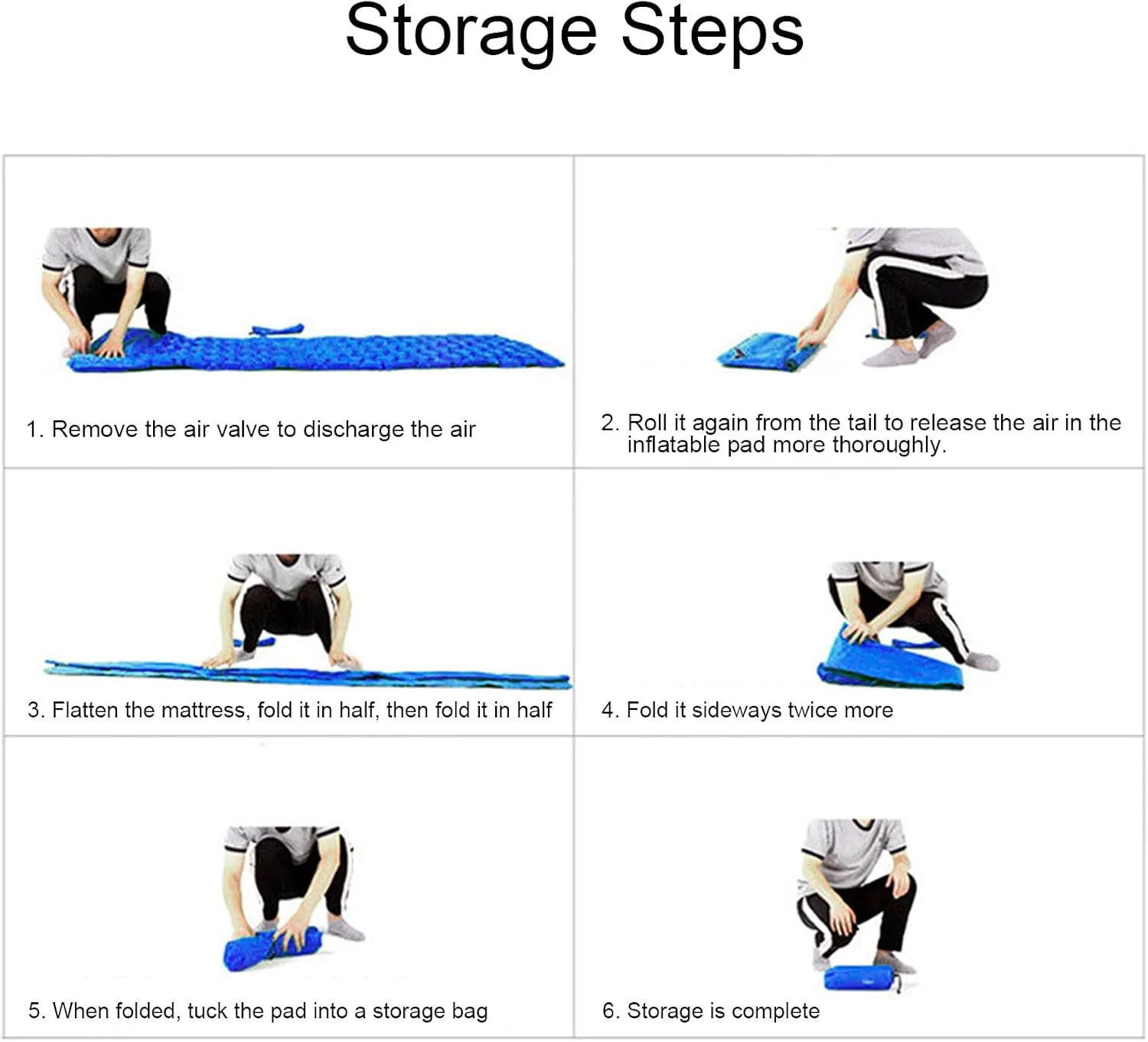 Camping Mattress Compact Lightweight Sleeping Mat Camping Sleeping Pad Mat Foot Press Inflatable Cushion Mattress for Tent Hiking Travel (Dark Blue)