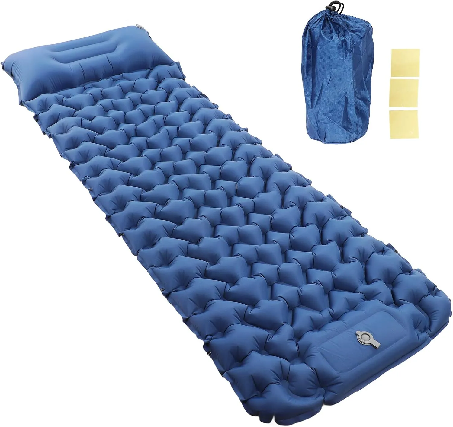 Camping Sleeping Pad Navy Blue Lightweight Moistureproof Inflatable Double Mattress with Storage Bag Outdoor Camping