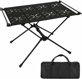 Camping Table Outdoor Portable Table with Storage, Aluminum Alloy Folding Table Barbecue Camping Table for Indoor,Outdoor,Camping, Beach,Backyard, BBQ, Party, Patio, Picnic Black B