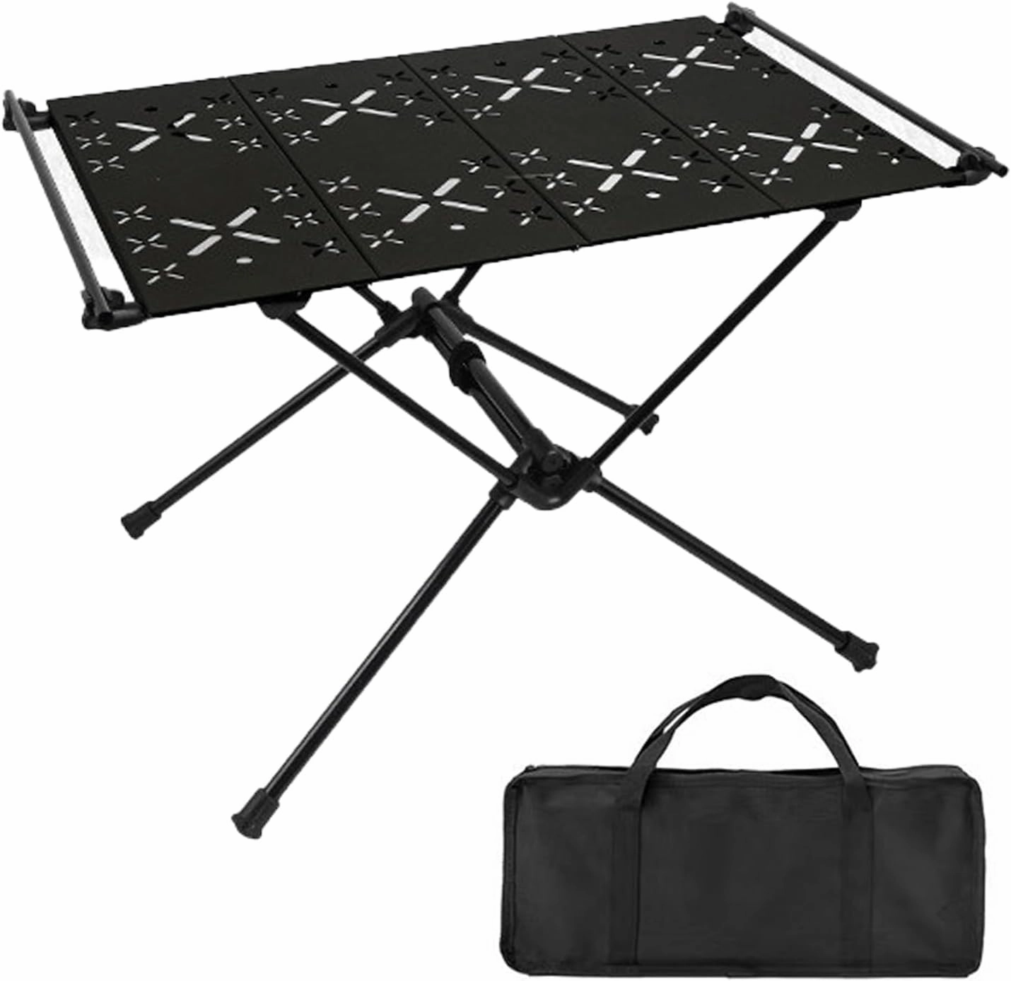 Camping Table Outdoor Portable Table with Storage, Aluminum Alloy Folding Table Barbecue Camping Table for Indoor,Outdoor,Camping, Beach,Backyard, BBQ, Party, Patio, Picnic Black B