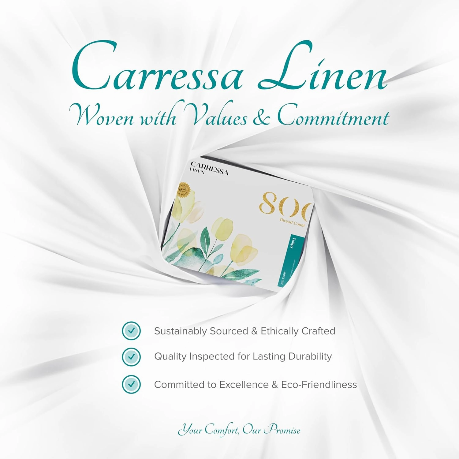 Carressa Linen 100% Egyptian Cotton Sheets Queen Size Bed Set - 4 PC 800 High Thread Count Egyptian Cotton Queen Sheet Set (Taupe), Soft, Cooling, 16" Deep Pocket Sateen Weave Luxury Hotel Bedsheet