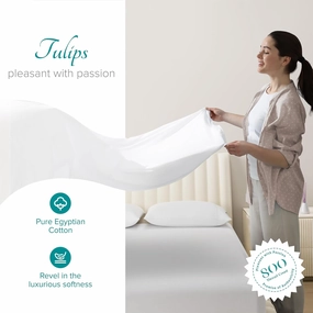 Carressa Linen Luxury Egyptian Cotton Twin Sheet Set 800 Thread Count 3 PC Crisp White Egyptian Cotton Sheets for Twin Size Bed,Extra Long Staple Silky Soft Cooling Sheets, Deep Pocket Dorm Sheets Set