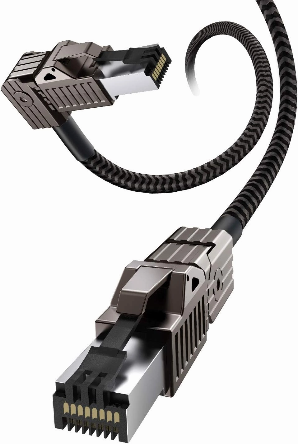 CAT8 Ethernet Cable, Hagibis 360° LAN Network Cable with Zinc Alloy RJ45, Braided 24AWG 40Gbps 2000Mhz Patch Cord High Speed for Gaming, PS4, Xbox, Modem, Router, PC, Laptop