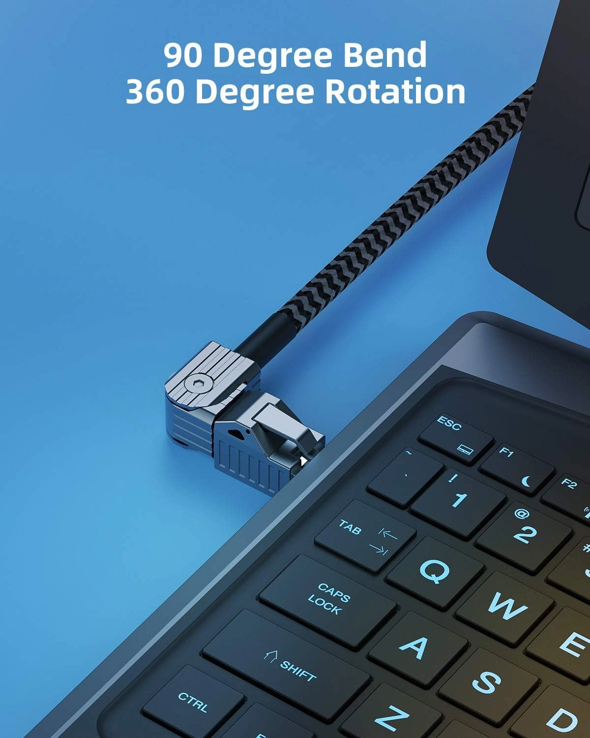 CAT8 Ethernet Cable, Hagibis 360° LAN Network Cable with Zinc Alloy RJ45, Braided 24AWG 40Gbps 2000Mhz Patch Cord High Speed for Gaming, PS4, Xbox, Modem, Router, PC, Laptop