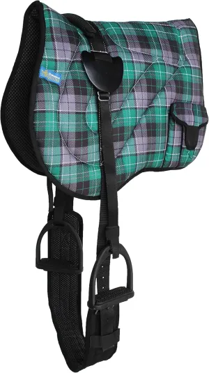 CHALLENGER Horse Neoprene Padded Anti-Slip Bareback Saddle Pad Blue Plaid 39TS04