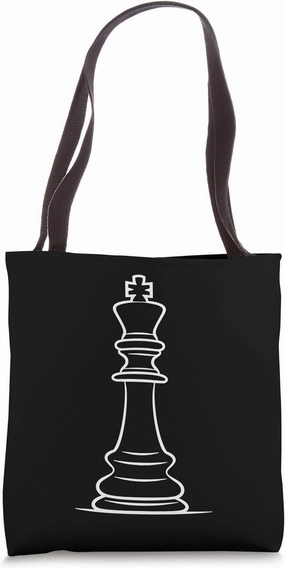 Chess Piece One Line Drawing Tote Bag