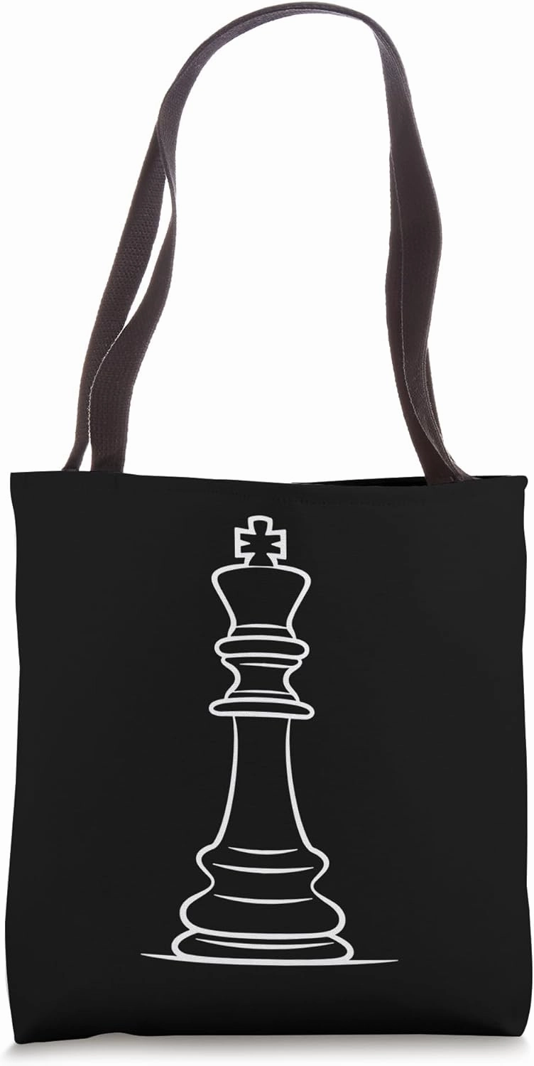 Chess Piece One Line Drawing Tote Bag