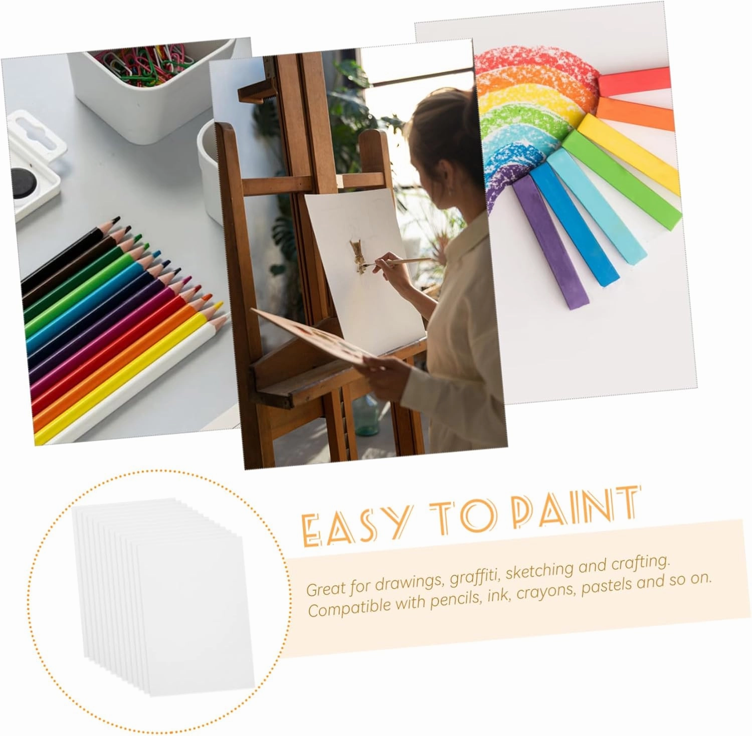 CIMAXIC 50 Sheets of Blank Watercolor Paper Cards Drawing Paperboard for Oil Paint Acrylic