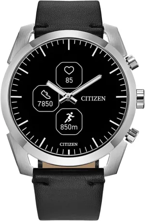 Citizen CZ Smartwatch with YouQ wellness app featuring IBM Watson® AI and NASA research, black and white customizable display, Bluetooth, HR, Activity Tracker, 18-day battery life, iPhone® and Android™ Compatible